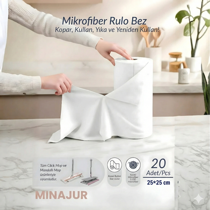 Minajur CleanX™ Mikrofiber Rulo Havlu